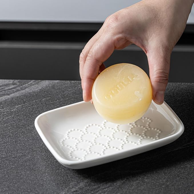 Gomakren Soap Dish for Shower, Ceramic Soap Dishes for Bar Soap Sponge - Image 3