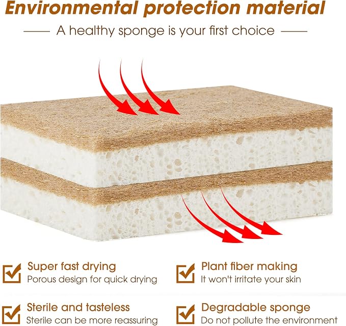 10 Pack Nature Dish Sponge - Image 4