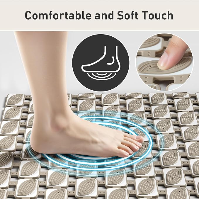 Shower Mat Non Slip Bathtub Mat, 27 x 16 Inch Eco-Friendly Soft Bath Mat - Image 4