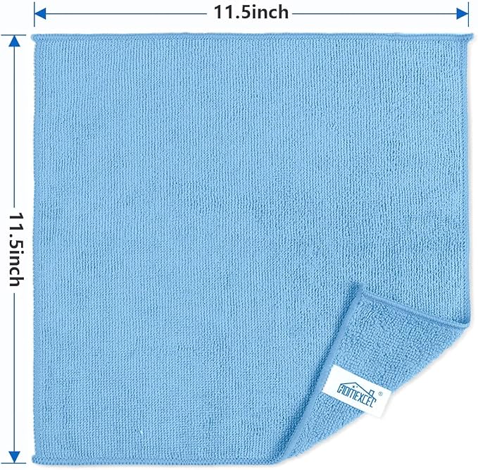 HOMEXCEL Blue Microfiber Cleaning Cloth, 8 Pack Cleaning Towels - Image 2