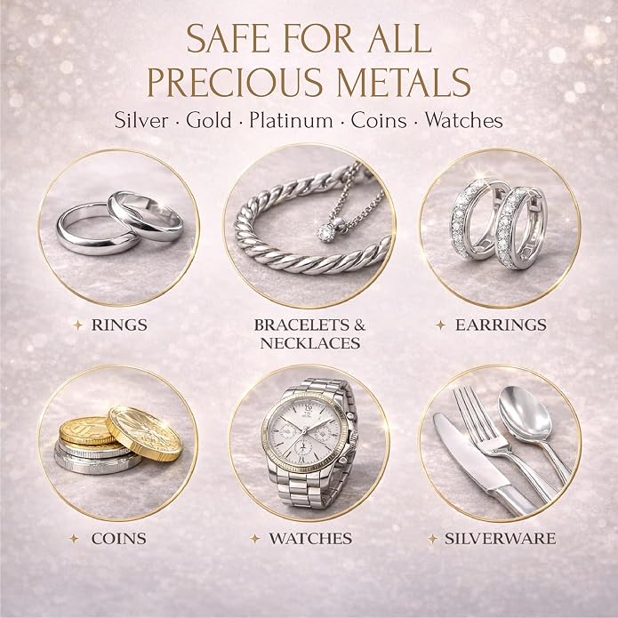 ENERGY STONE Silver and Gold Restoration Polishing Cloth, Anti-Tarnish Cleaner - Image 6
