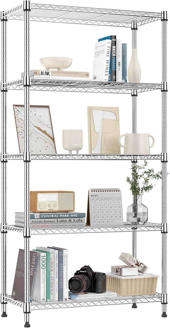 1250 lbs 5 Tier Shelf Metal Storage Shelves Shelving Wire Rack Heavy Duty by MEIGAOPLASTICANDMETALHKCOLIMITED