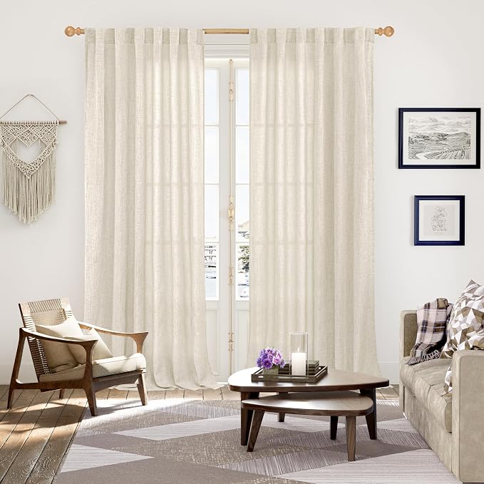 YoungsTex Linen Curtains 90 Inch Length - Image 2