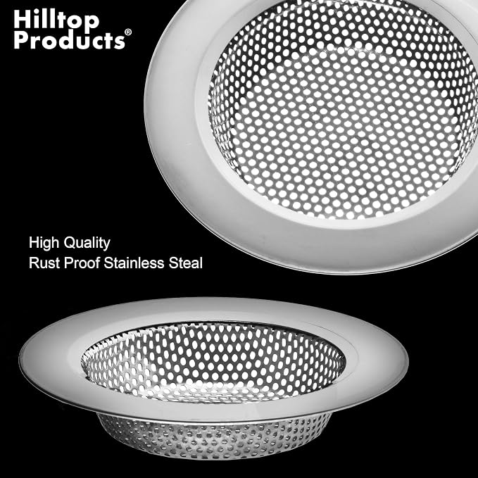 2 Pack - 4.5" Top / 3" Basket - Kitchen Sink Drain Strainer Large Basket Food - Image 2