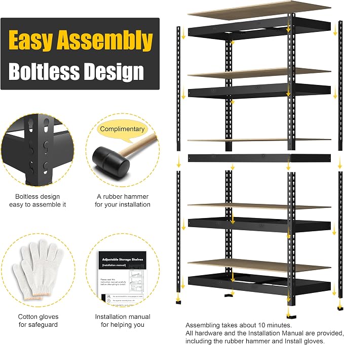 PrimeZone 48" x 24" x 72" Heavy Duty Storage Shelves - Image 5