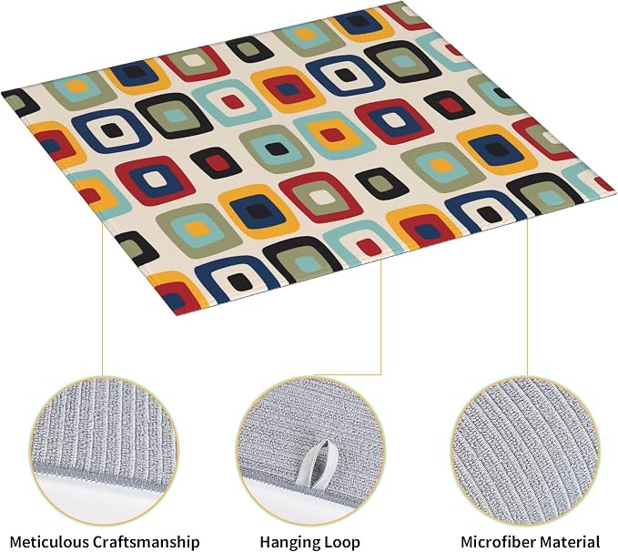 Mid Century Modern Retro Kitchen Drying Mat Microfiber Dish Drainer Mat - Image 3