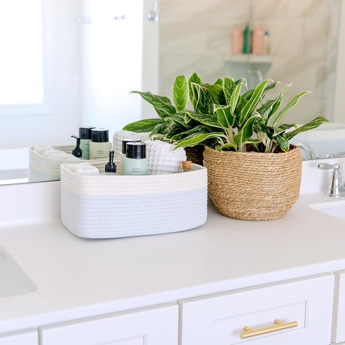 NaturalCozy 13.5”x8.5”x5.5” Rectangle Storage Baskets - Image 5