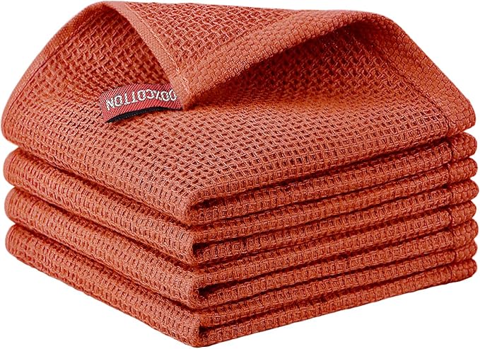Nialnant 100% Cotton Waffle Weave Dish Cloths, 4 Pack Super Absorbent Dish by Nialnant