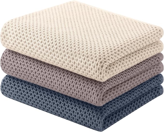 Homaxy 100% Cotton Waffle Weave Kitchen Towels, Quick Drying Cleaning Towels by Homaxy