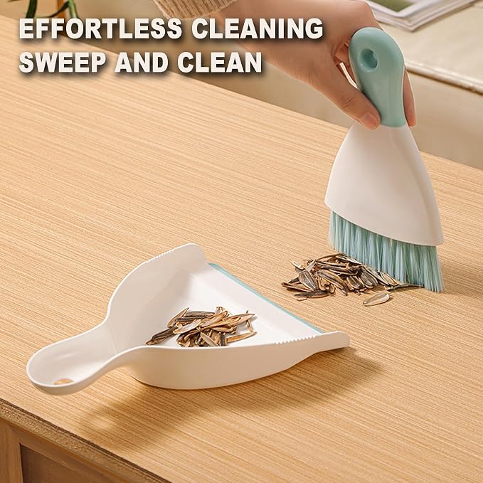 Mini Broom with Dustpan Combo Set Small Dust pan and Brush Set Quick Cleanup - Image 2