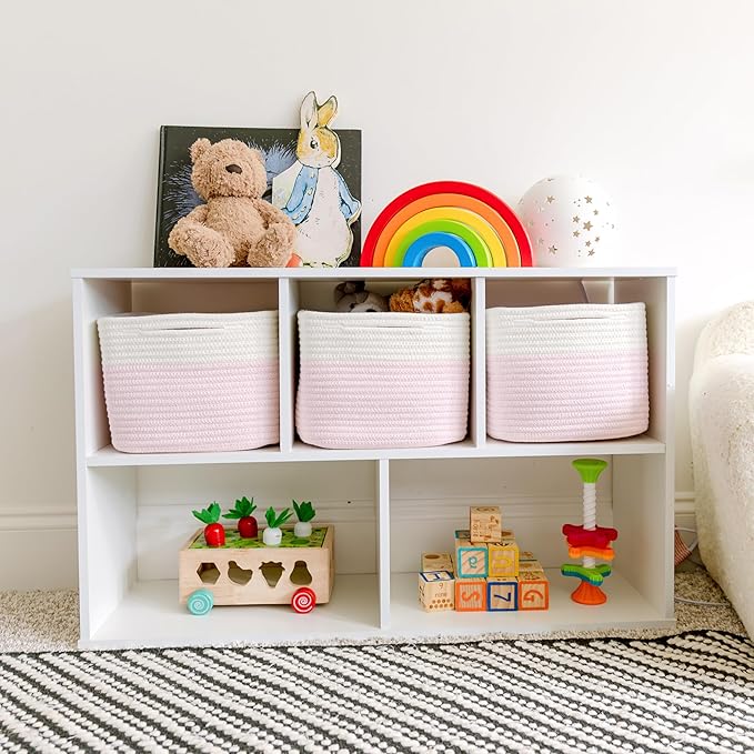 NaturalCozy Storage Cubes 9”x9”x7”Cotton Rope Woven Baskets - Image 3