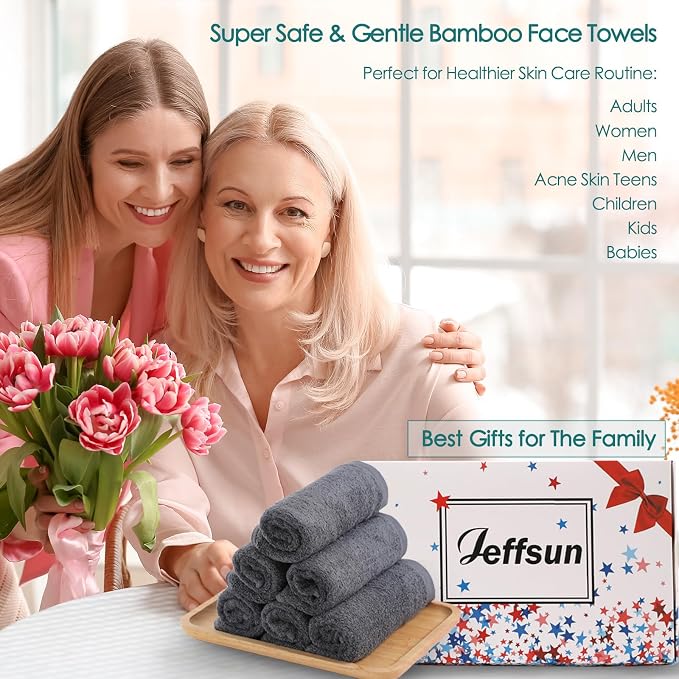 Wash Cloths 6 Pack, Super Soft & Skin Friendly Face Towel - Image 5