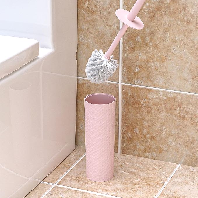 Topsky 2 Pack Compact Toilet Brush & Holder Set, Plastic Round Barrel Loo Brush - Image 5