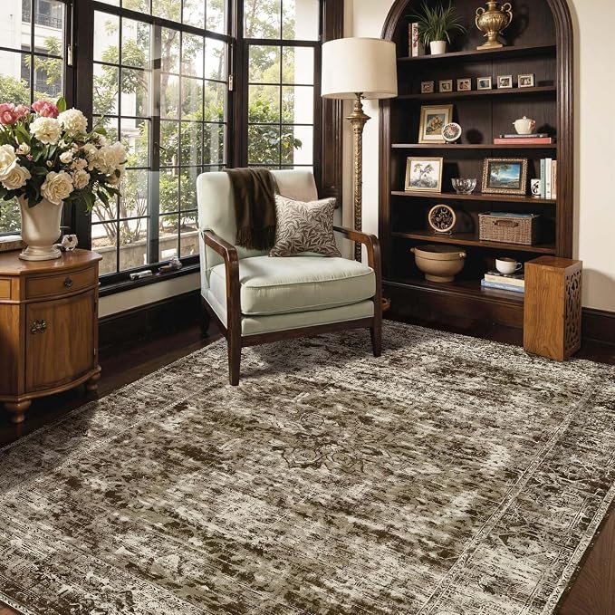 4x6 Area Rugs for Living Room, Small Washable Non Slip Entry Rug, Vintage Boho - Image 2
