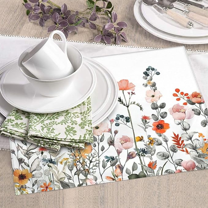 Colorful Wildflowers Dish Drying Mat 16x18 inches Microfiber Absorbent Fast Dry - Image 4