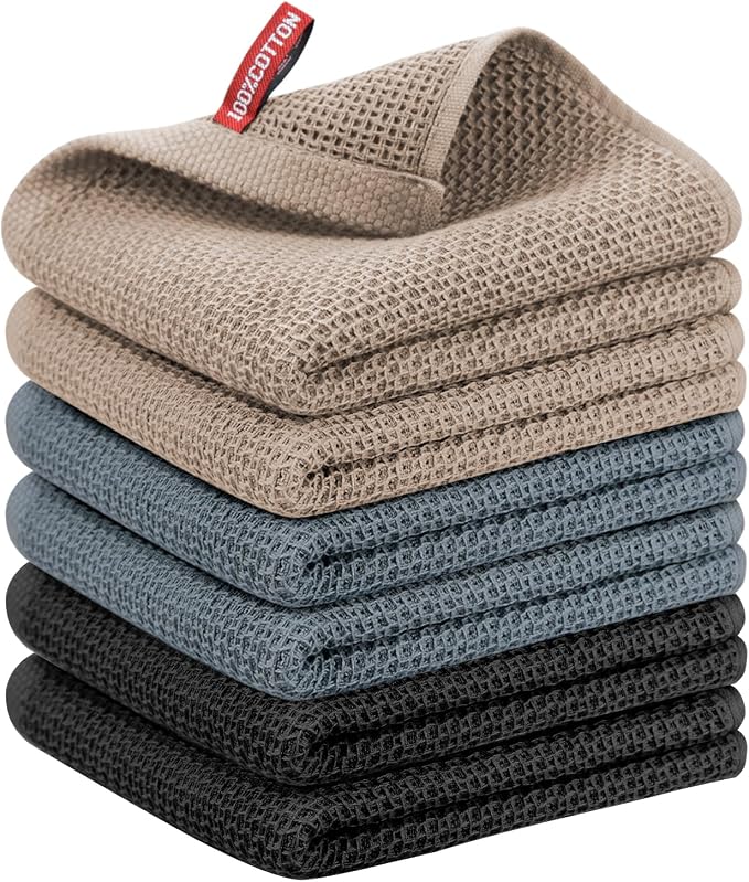 Nialnant 6 Pack Kitchen Hand Towels, 100% Cotton Dish Towels by Nialnant