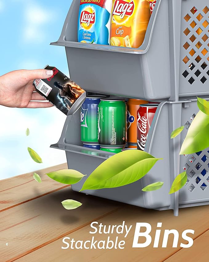 Skywin Plastic Stackable Storage Bins - Image 7