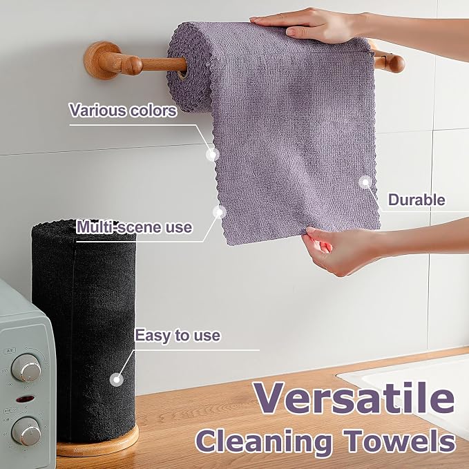 Jessy Home 80 Pack Microfiber Cleaning Cloth Roll Reusable Paper Towels 12"x12" - Image 3