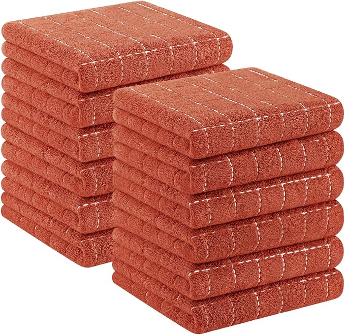 Homaxy 100% Cotton Terry Kitchen Towels, Checkered Designed, Soft and Super by Homaxy