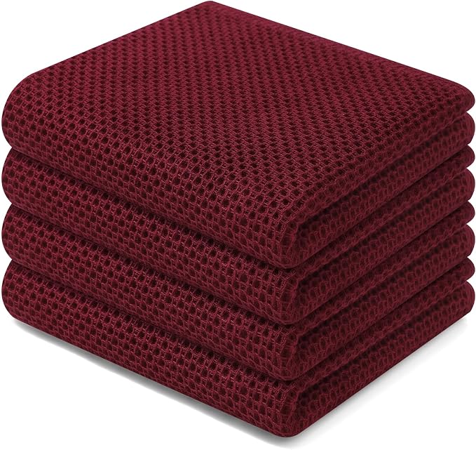 Homaxy 100% Cotton Waffle Weave Kitchen Dish Towels, Ultra Soft Absorbent Quick by Homaxy