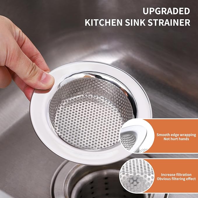 2pcs Kitchen Sink Strainer Stainless Steel, Kitchen Sink Drain Strainer - Image 4