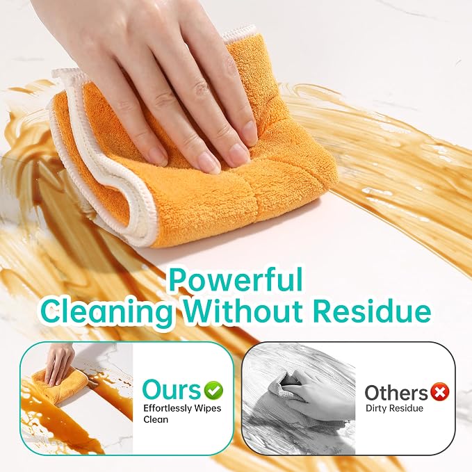 JOYMOOP 10 Pack Microfiber Cleaning Cloth 10” x 10”, Mixed Color Kitchen Towels - Image 7