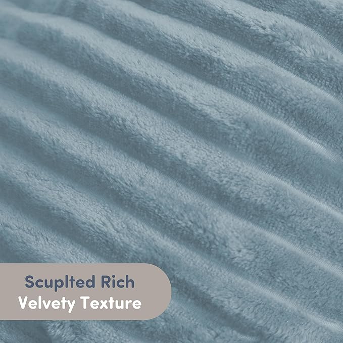 Nestl Reading Pillow with Shredded Memory Foam, Luxe Cut Plush Back Pillow for Sitting Up in Bed, Back and Arms Adjustable Support for Adult & Teens, Backrest Pillows with Washable Cover Stone Blue