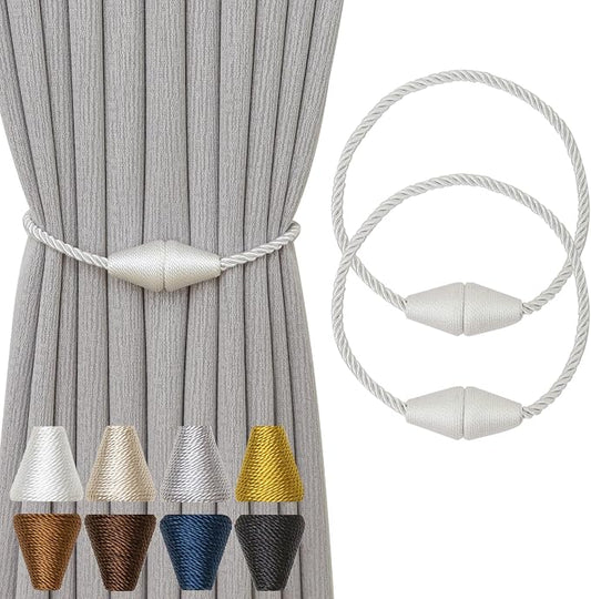 Magnetic Curtain Tiebacks 2 Pack Outdoor Rope Curtain Tie Backs Decorative by CurtainTiebacks