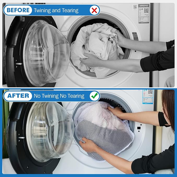 3Pcs Mesh Laundry Bags Washing Machine Mesh Wash Bags Jumbo - Image 3