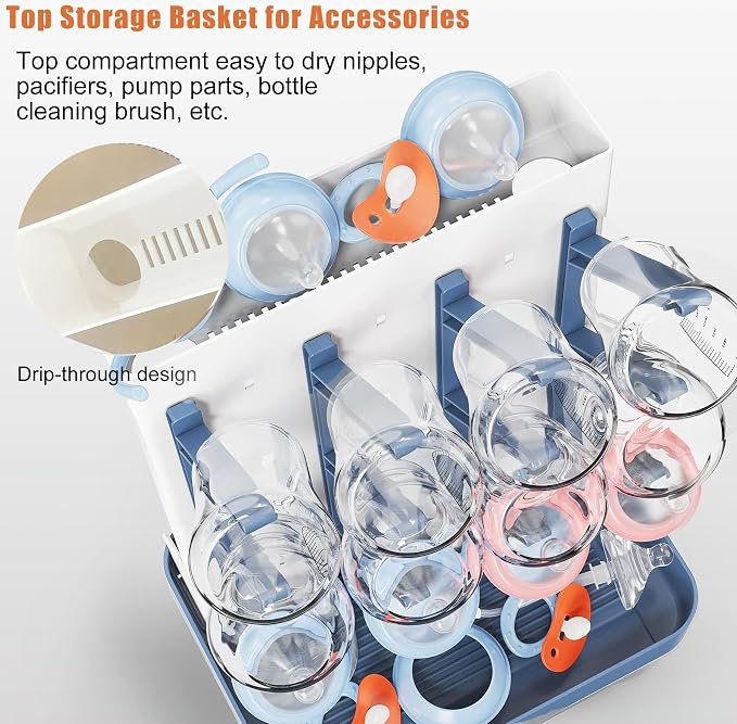 Baby Bottle Drying Rack, Vertical Bottle Rack Dryer Space Saving Bottle Drying - Image 2