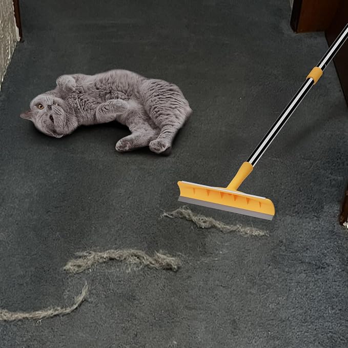 Carpet Rake for Pet Hair Removal – Reusable Cat & Dog Hair Remover Broom - Image 2