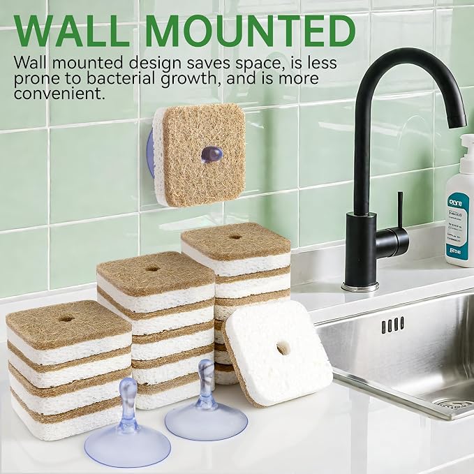 16 Pack Biodegradable Natural Kitchen Sponges, Compostable Cellulose & - Image 7