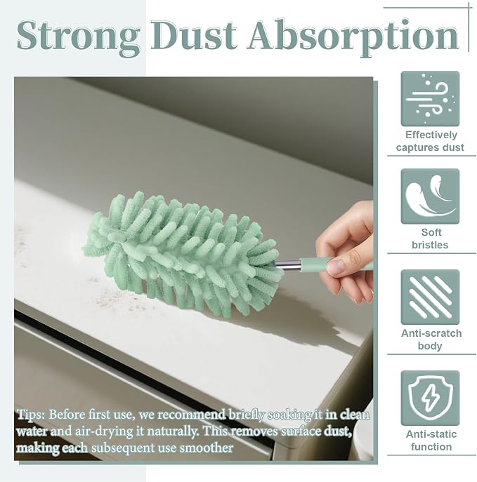 2 PCS Car Interior Duster with Extension Pole, Microfiber Car Dusters with - Image 5