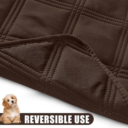 Smiry Waterproof Dog Bed Cover Blanket 68x82, Soft Reversible Pet Blanket, Washable Leakproof Cats Dogs Couch Cover for Sofa, Couch, Furniture, Lattice, Chocolate/Chocolate