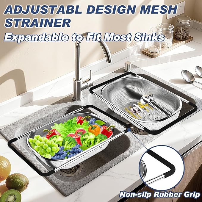 Over the Sink Colander, Expandable Strainers and Colanders - Image 4