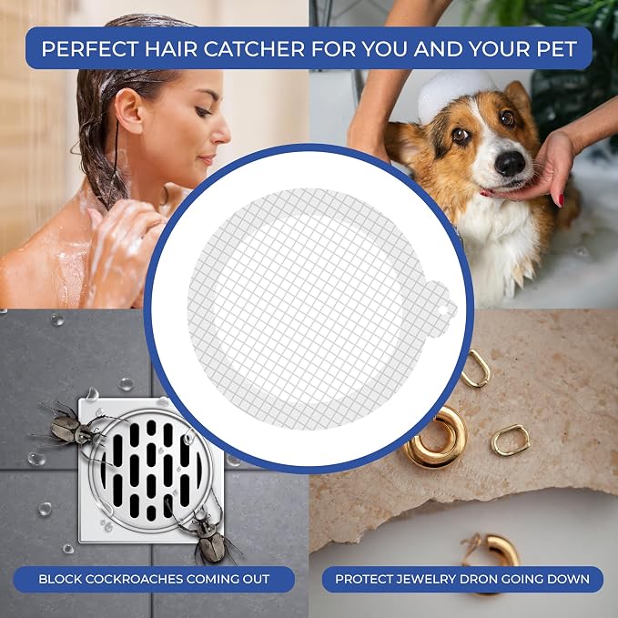 Disposable Hair Catcher Shower Drain Mesh Stickers, 35 Pack - Image 3