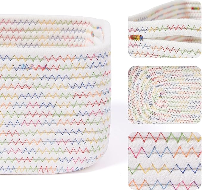 Small Storage Baskets for Organizing | Closet Organizer Bins | Shelf Toy Basket - Image 2