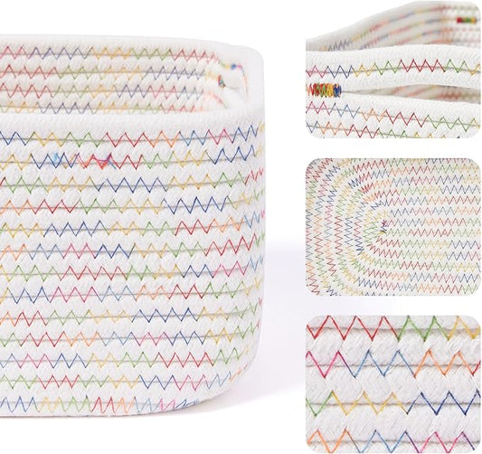 Small Storage Baskets for Organizing | Closet Organizer Bins | Shelf Toy Basket - Image 2