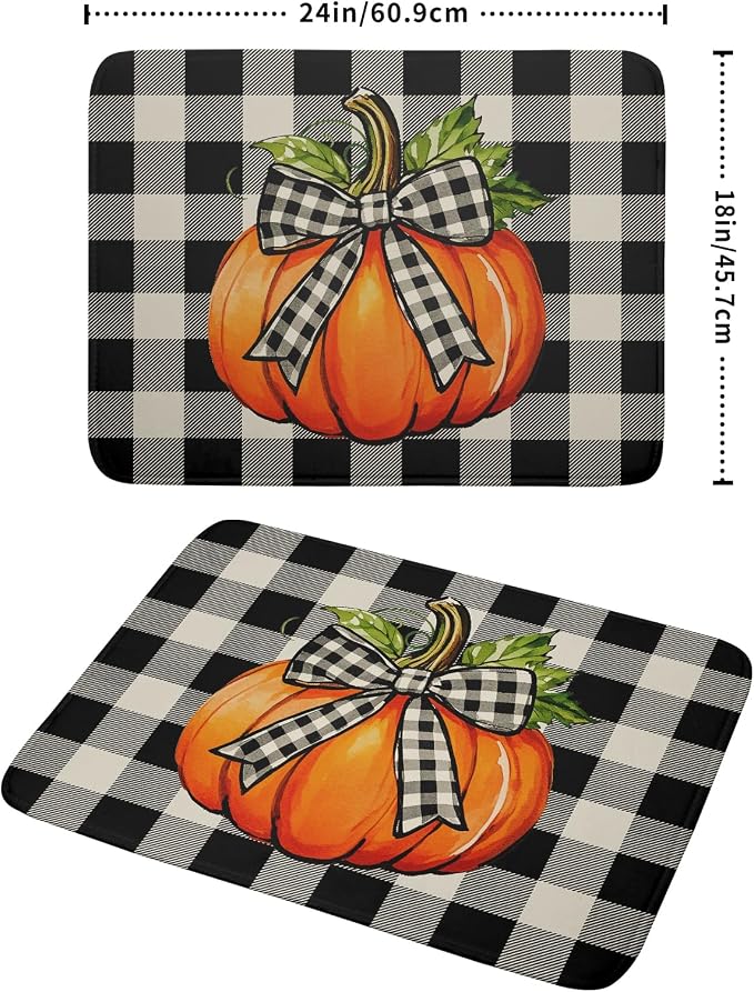 Fall Thanksgiving Pumpkin Dish Drying Mat - Image 2