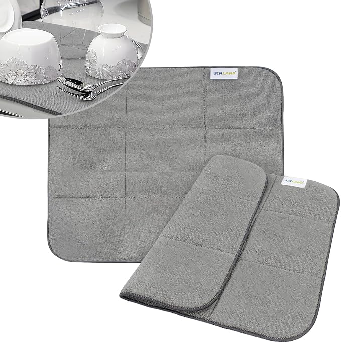SINLAND Microfiber Dish Drying Mat Super Absorbent Dish Drying Pad by SINLAND