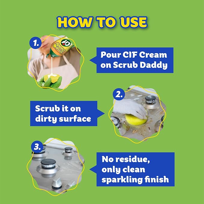 Scrub Daddy Sponges + Scrub Mommy + Cif All Purpose Cleaner, Original - Image 6