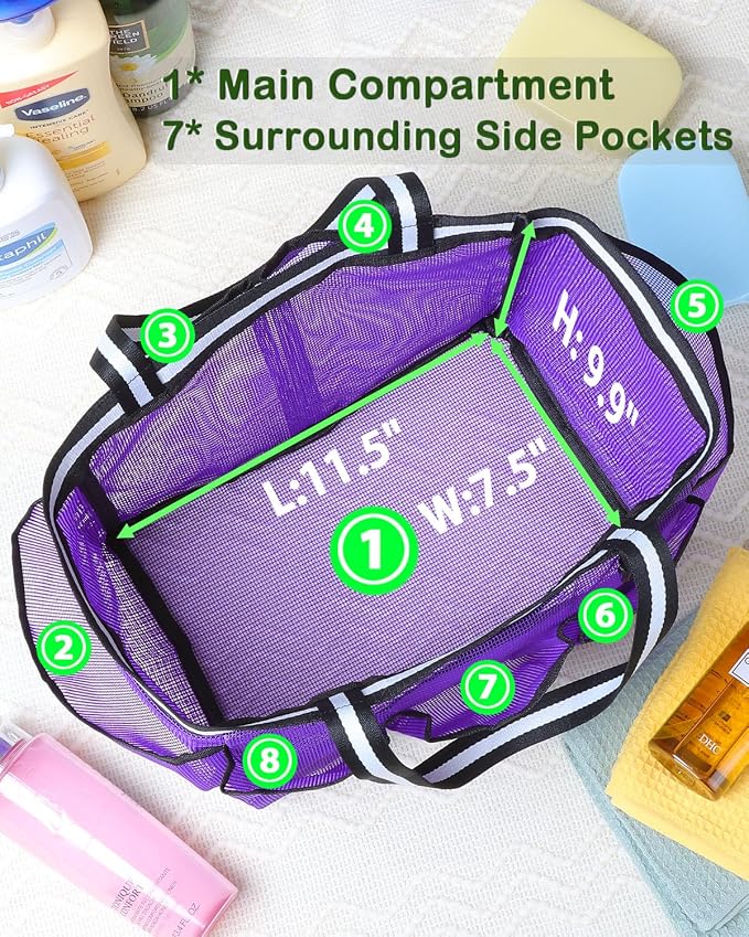 XL Mesh Shower Caddy Portable Shower Bag - Image 4