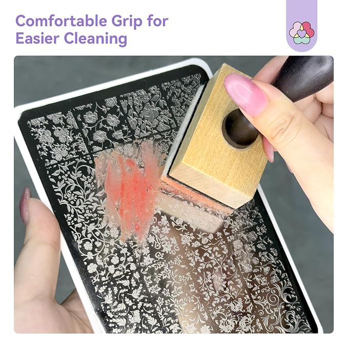 SAVILAND Nail Cleaning Tool: No-Touch Nail Cleaner Tools Wood Stamp Set Nails - Image 6