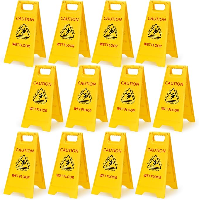 MATTHEW CLEANING 25'' Industrial Wet Floor Sign 12 Pack 2-Sided Safety A-Frame by MATTHEWCLEANINGPRODUCTS