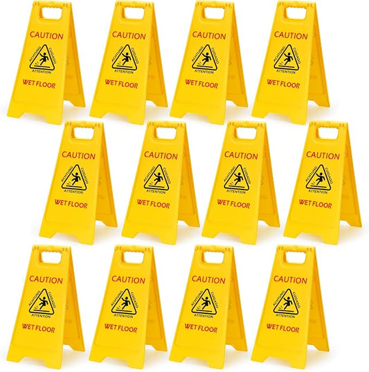 MATTHEW CLEANING 25'' Industrial Wet Floor Sign 12 Pack 2-Sided Safety A-Frame by MATTHEWCLEANINGPRODUCTS