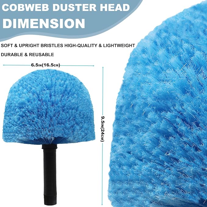 2 Pack Robust Cobweb Duster Head Brush – Superior Twist-On Web Cleaning Tool – - Image 2