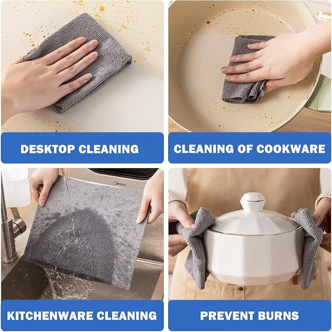55 Pack Microfiber Cleaning Cloth Roll, Tear Away Reusable Towels, Ultra - Image 4