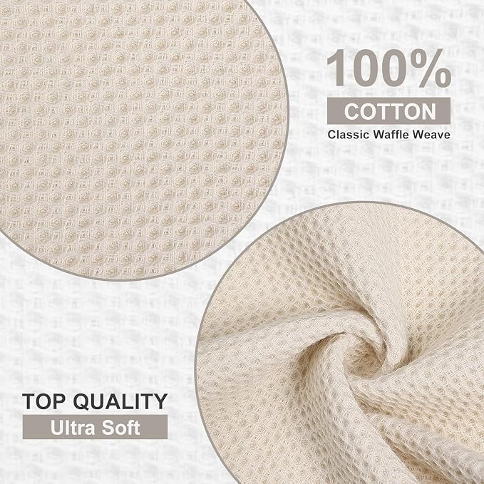 Kitinjoy 100% Cotton Waffle Weave Kitchen Towels - Image 2