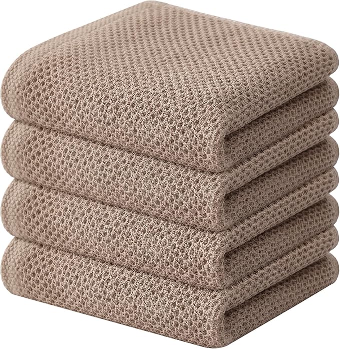 Kitinjoy 100% Cotton Waffle Weave Kitchen Hand Towels by Kitinjoy