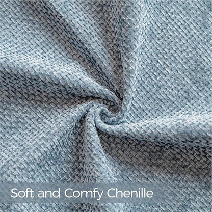 a moment Blue Chenille Throw Pillow Covers 12x20 Inch Pack of 2 Modern Decorative Throw Pillow Covers Farmhouse Cross Covers Modern Home Decor for Sofa Bedroom Living Room